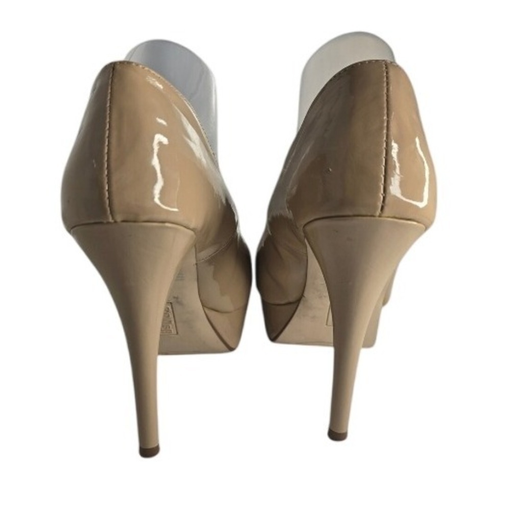 Brash Platform High Heels Nude Patent Leather Stiletto Dressy Evening Glam - Picture 5 of 10